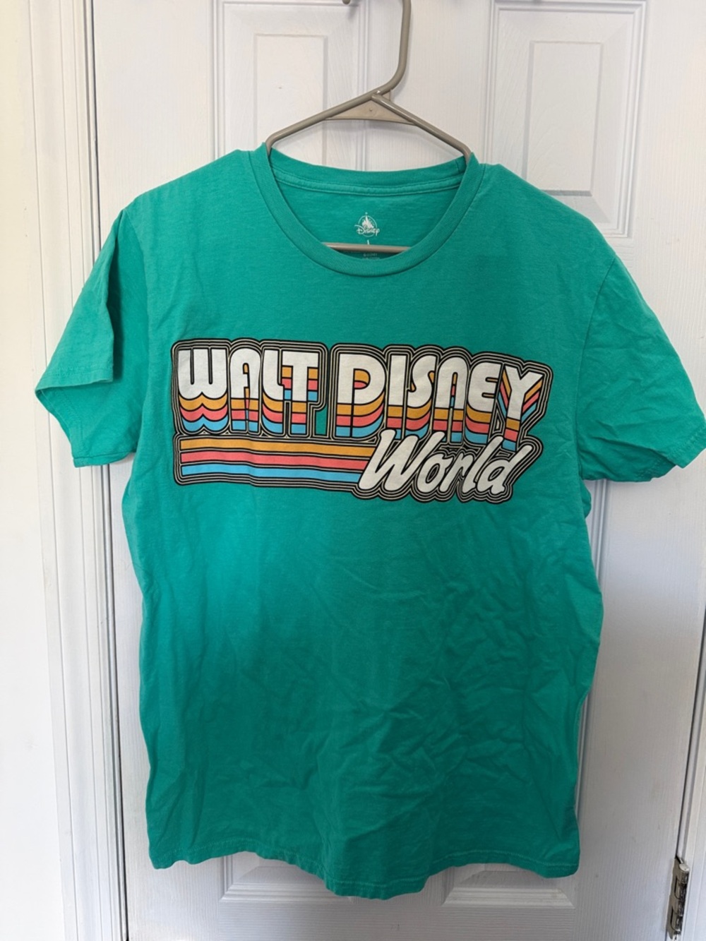 Disney Teal Walt Disney World Retro Logo Short Sleeve Tee
